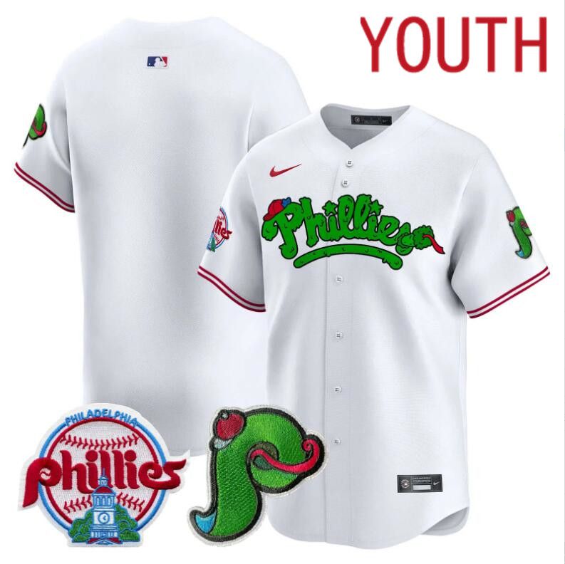 Youth  Philadelphia Phillies blank white Limited 2024 MLB Nike jersey
